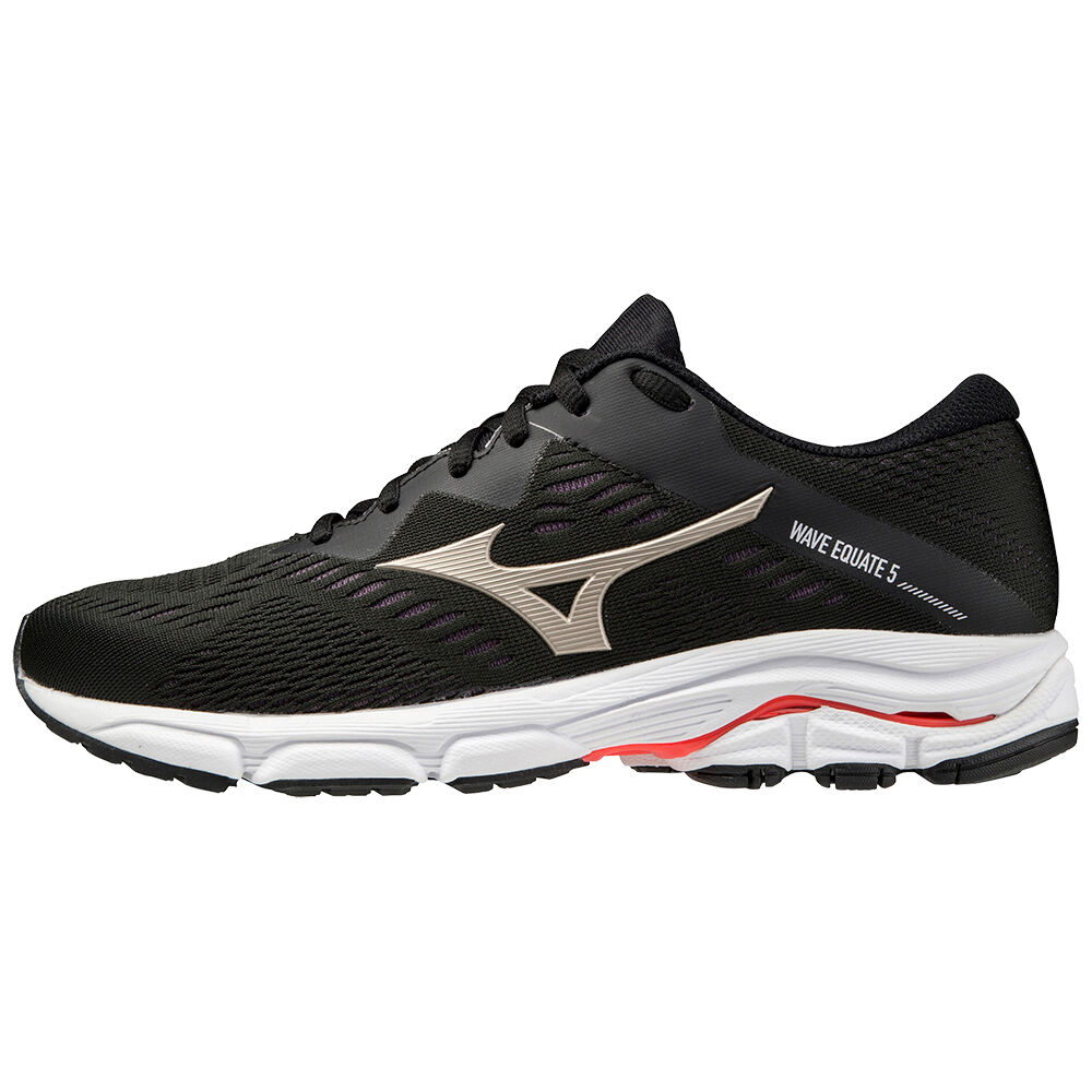 Sapatilhas Running Mizuno Wave Equate 5 - Mulher - Pretas/Douradas/Vermelhas - JXMWO0462